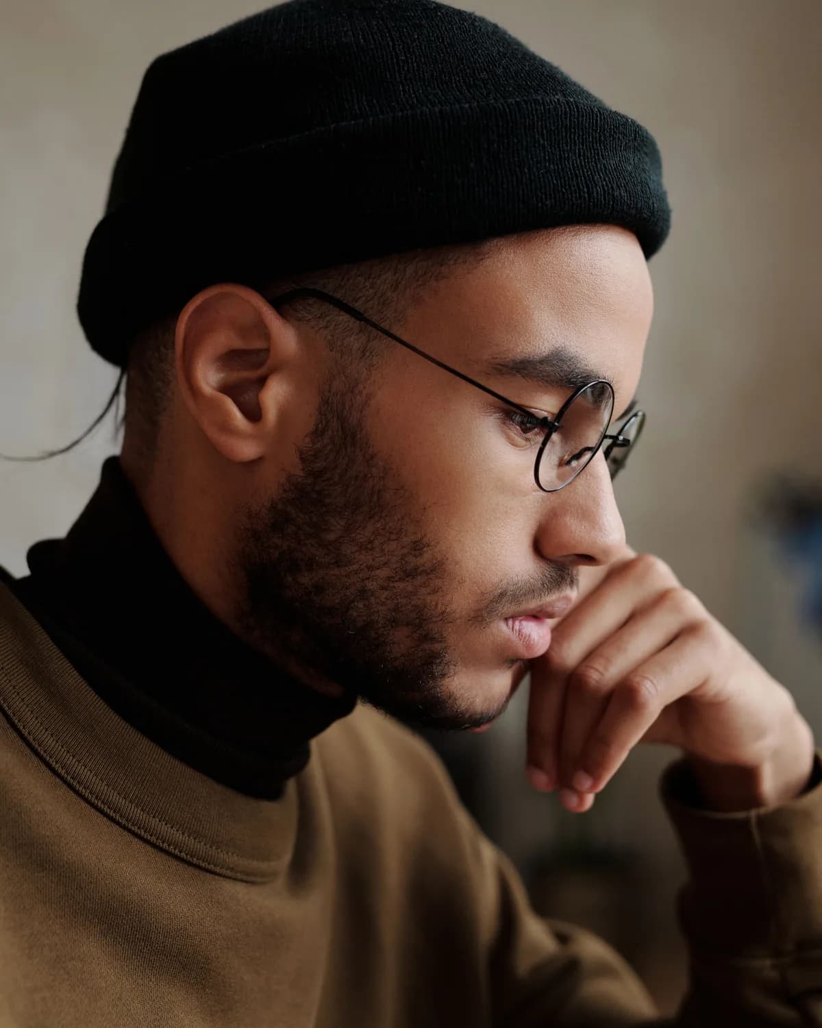 NIGHTWATCH CAP — washed black, detail